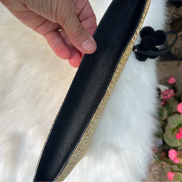 Kate Spade ♠️ Going Places Collection Straw Clutch Wristlet, Like New, Medium